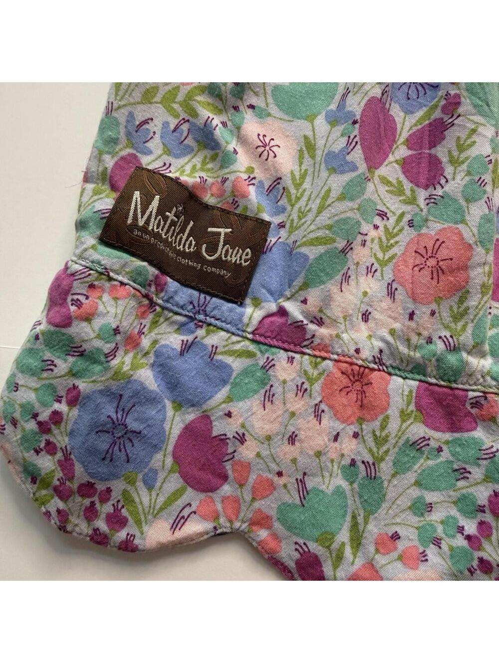 Matilda Jane Girls Dress Size 4 Floral Scallop Hem Flutter Sleeve Boutique - Picture 7 of 8